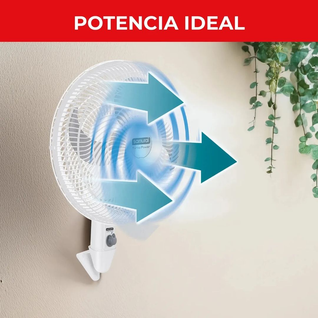 VENTILADOR SAMURAI DE PARED TURBO POWER BLANCO