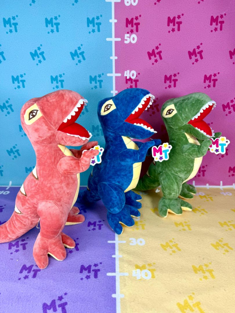 Dinosaurio rayas amarillas 35cm PLS