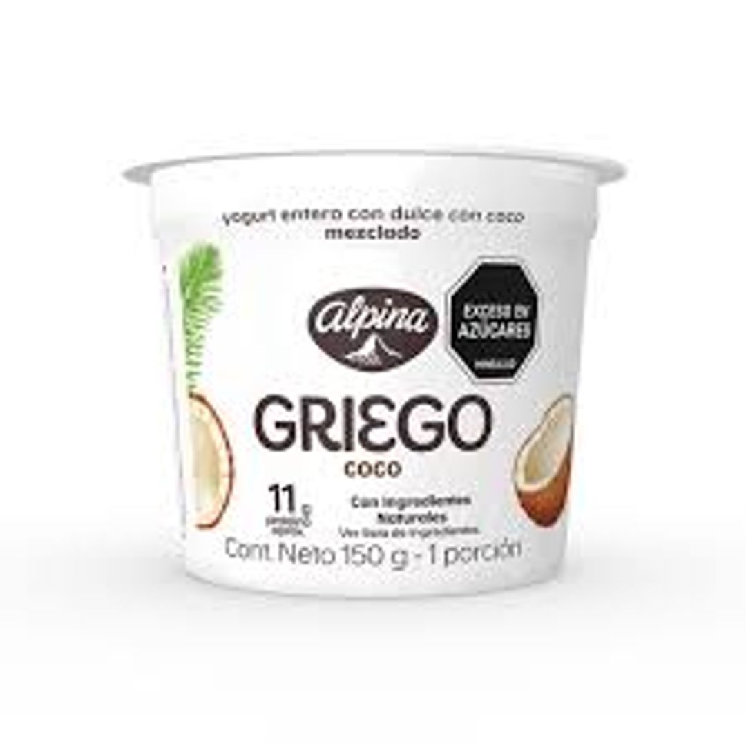 YOGURT GRIEGO ALPINA COCO*150MG