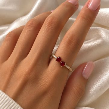 Imagen del producto Anillo moño rojo circones 