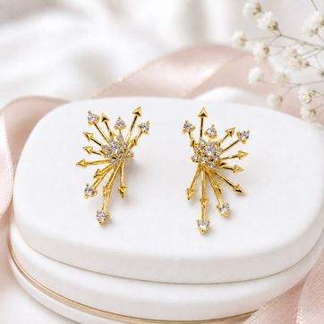 Imagen del producto  Aretes Destello Dorado con Cristales