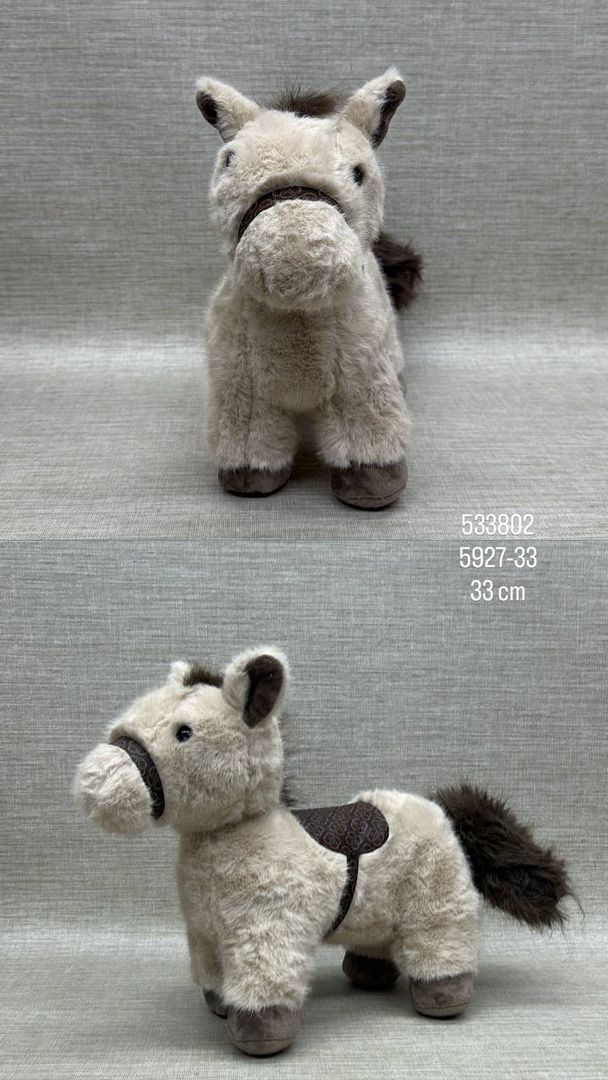 CABALLO PELUDITO MARRON CLARO  33CM 