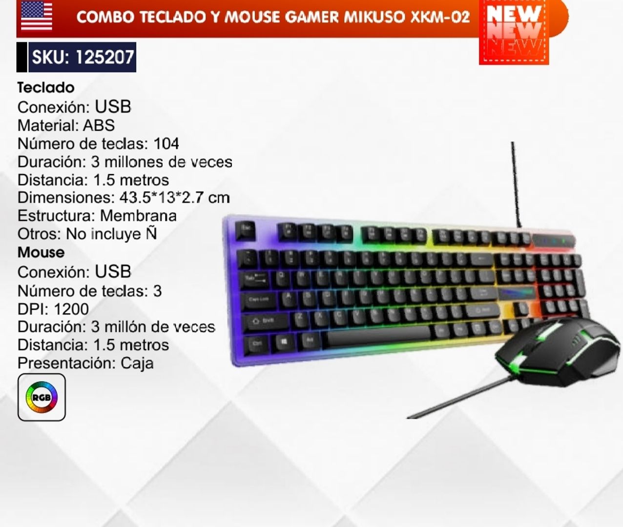 COMBO TECLADO Y MOUSE GAMER MIKUSO