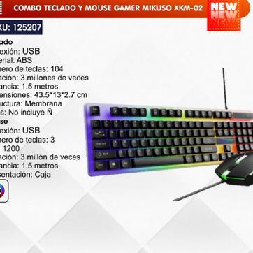Imagen del producto COMBO TECLADO Y MOUSE GAMER MIKUSO