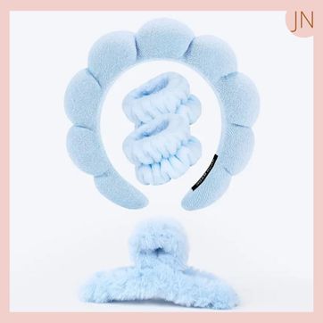 Imagen del producto Diadema Spa + Muñequeras + Caimán Peluche - Azul