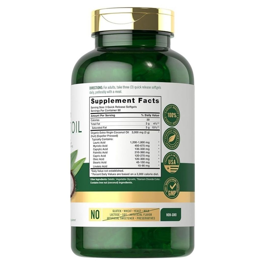 Aceite de coco | 3000 mg | 240 softgels