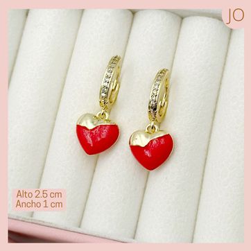 Candongas Corazón AMOROSO circonado  - imagen 1