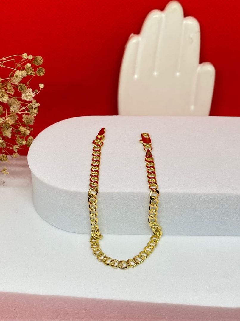 Pulsera cubana plana 4mm de 18cm