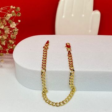 Pulsera cubana plana 4mm de 18cm - imagen 1
