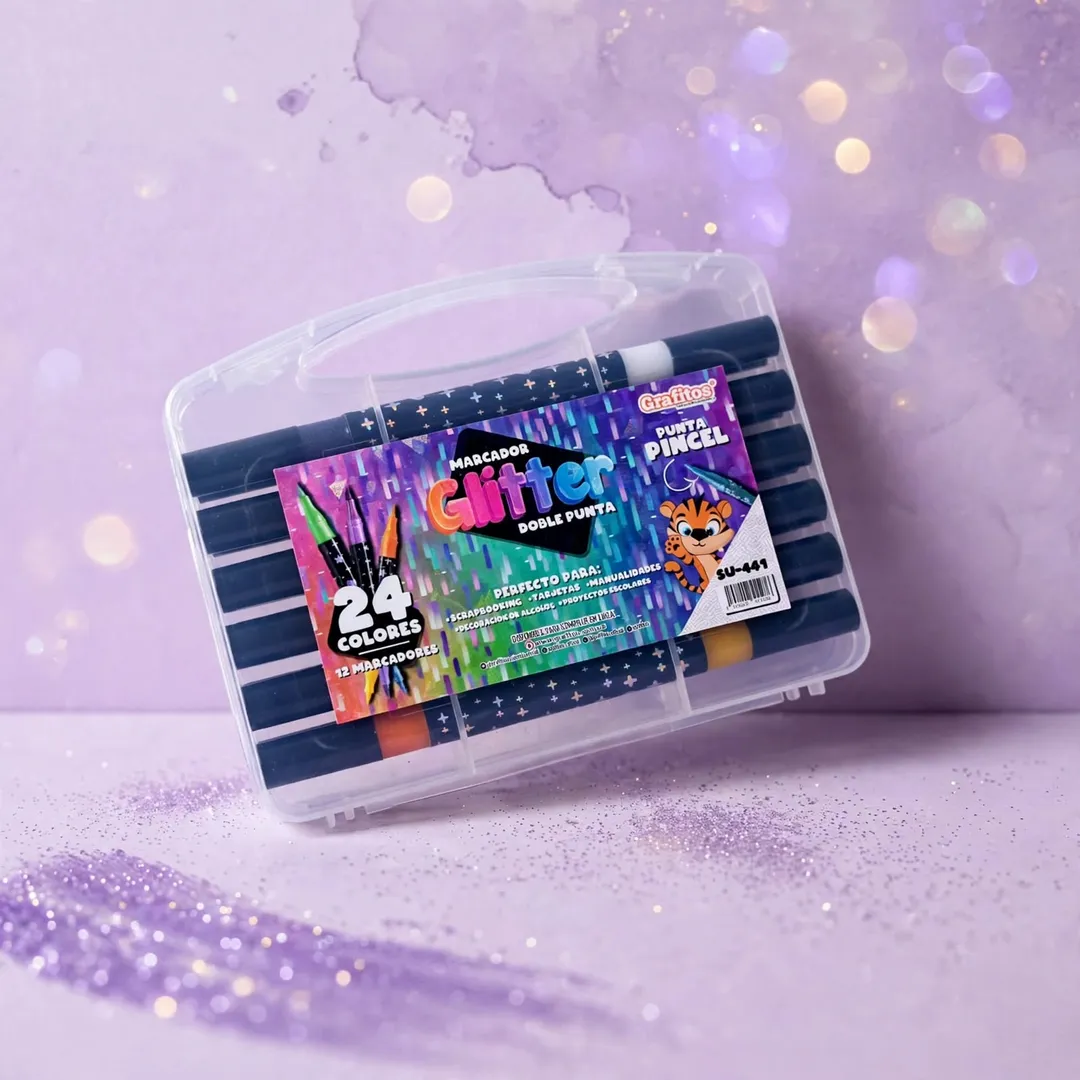 MARCADORES GLITTER GRAFITOS X12