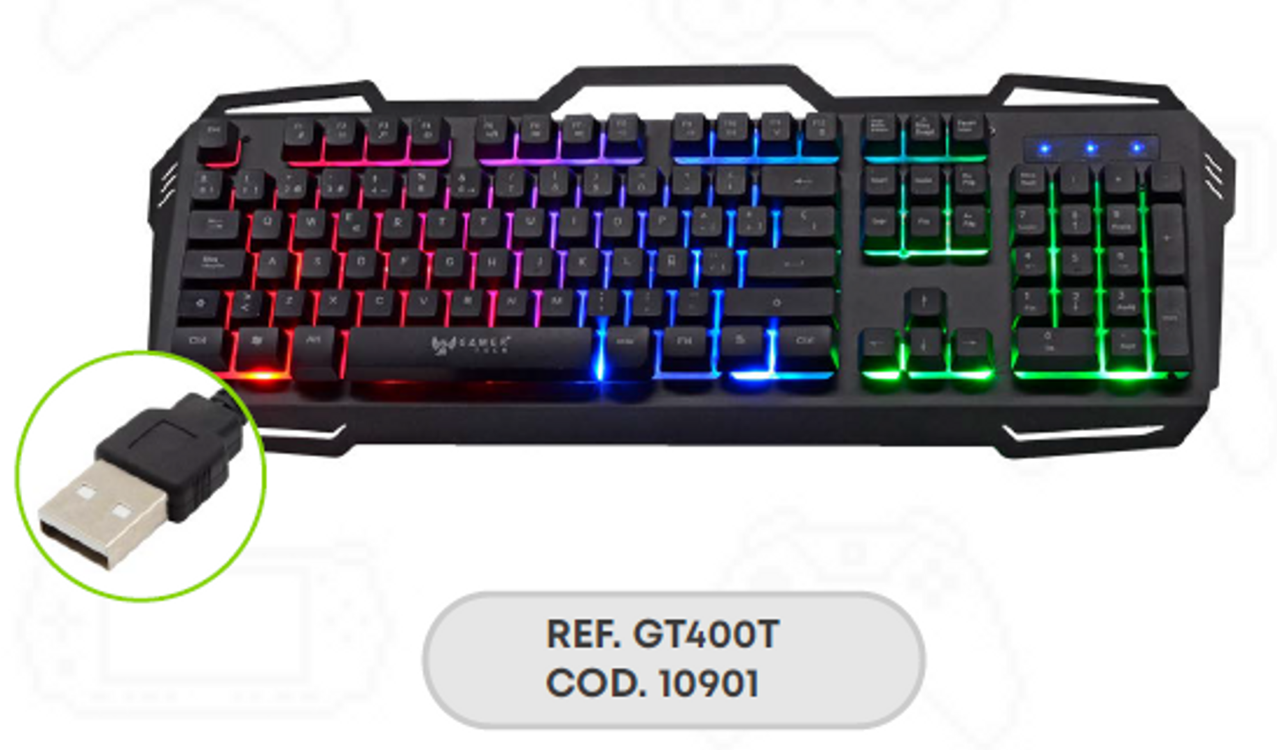 TECLADO USB GAMER TECH GT400T