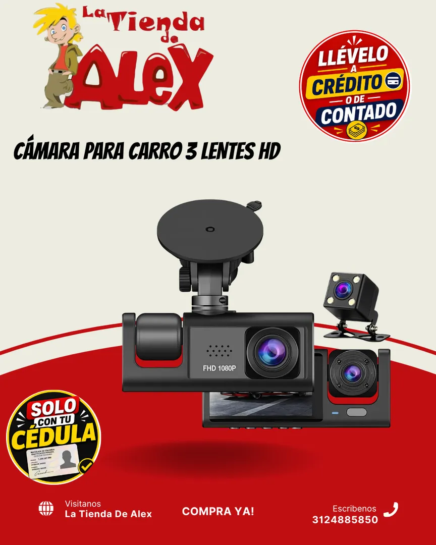 CÁMARA PARA CARRO 3 LENTES HD