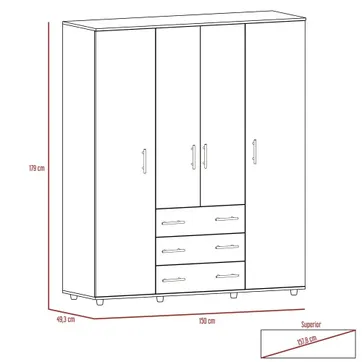 CLOSET FONTAN 179X150X49 DUNA BLANCO - imagen 8