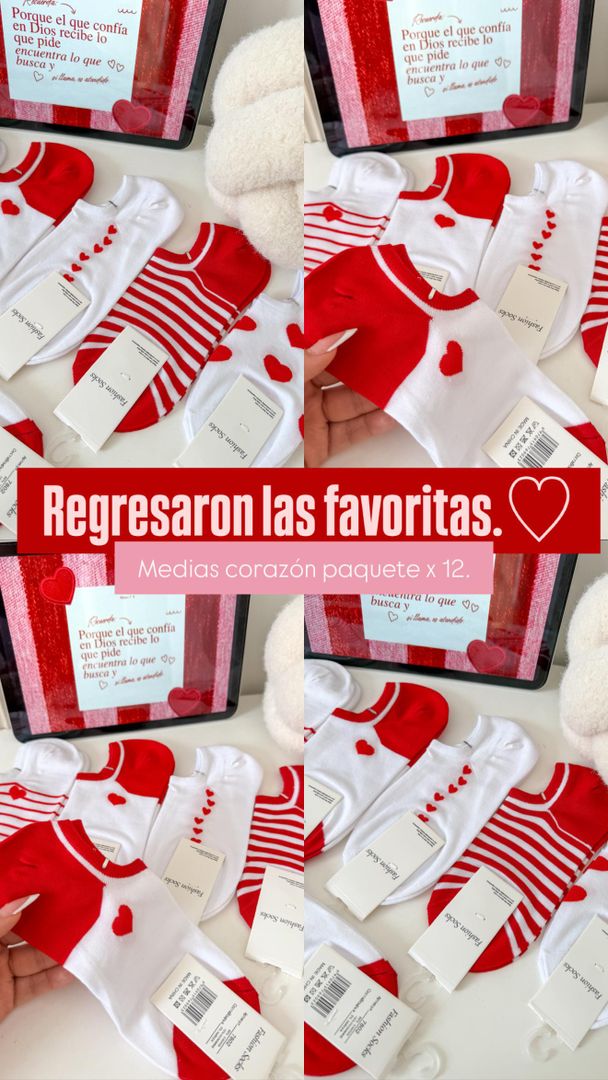 MEDIAS CORAZÓN ROJAS 