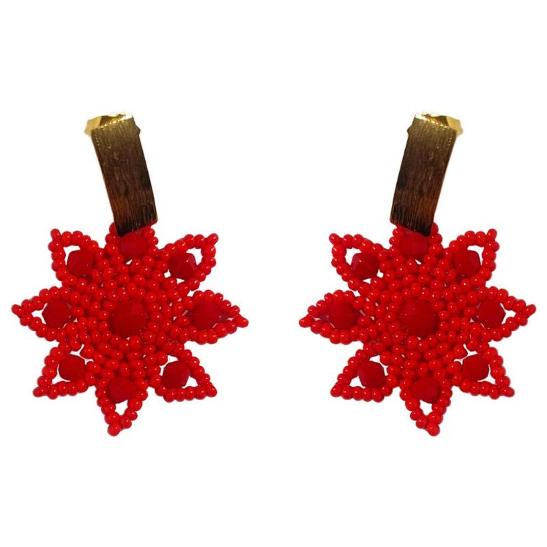 Aretes artesanales Flor