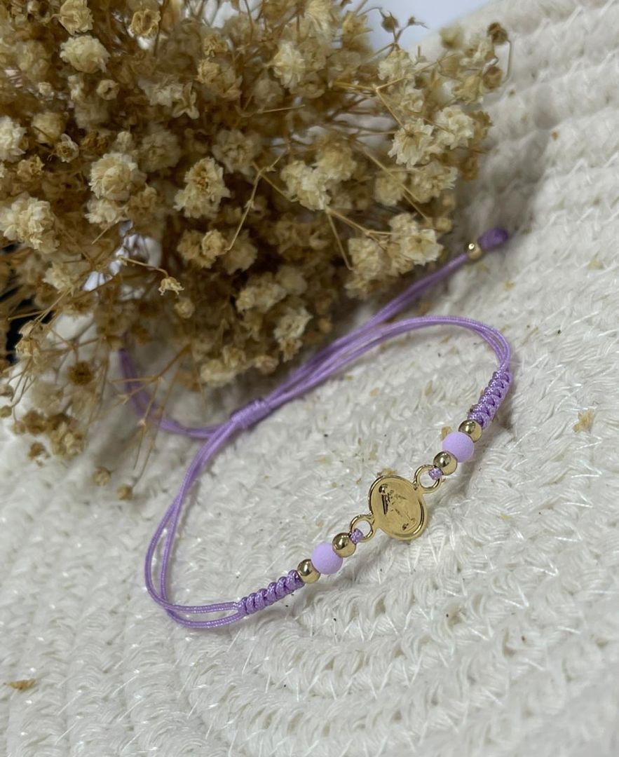Pulsera virgen milagrosa mini balin 4mm liso