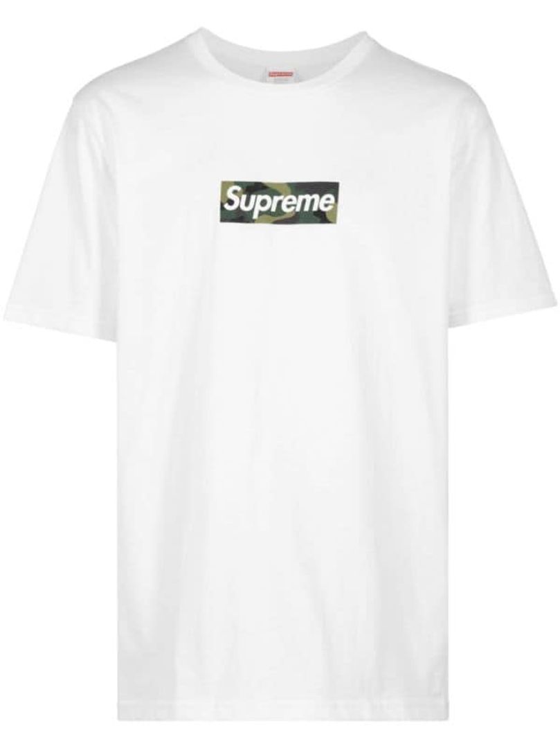 CAMISETA SUPREME “CAMO BOX LOGO” BLANCO (TALLA M)