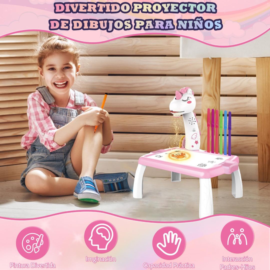 SET MESA DE DIBUJO PROYECTORA PEQUEÑA INFANTIL ANIMALES