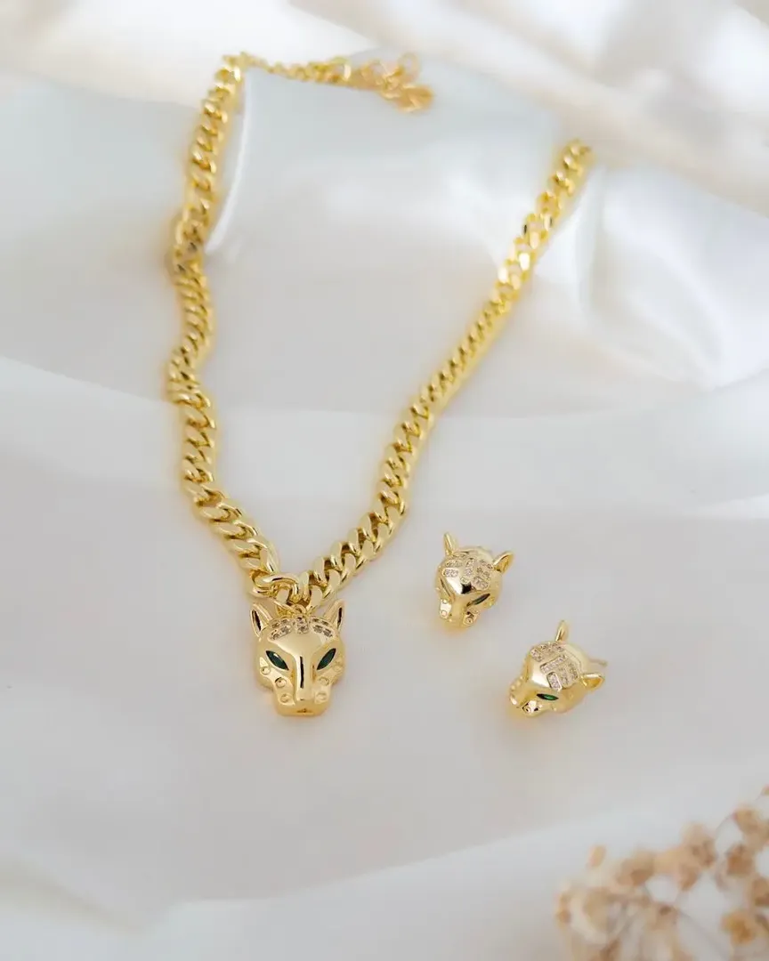 SET CADENA LEOPARD SILVER - ITIEL