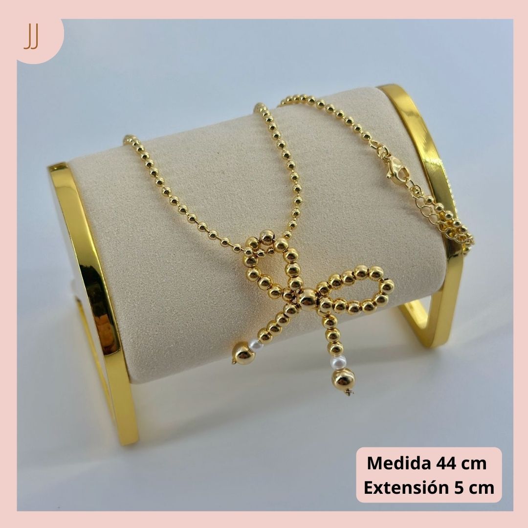 Collar Balines Coquette Dorado 