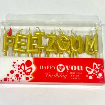 VELA FELIZ CUMPLEAÑOS LETRA X LETRA SURTIDA  - imagen 1