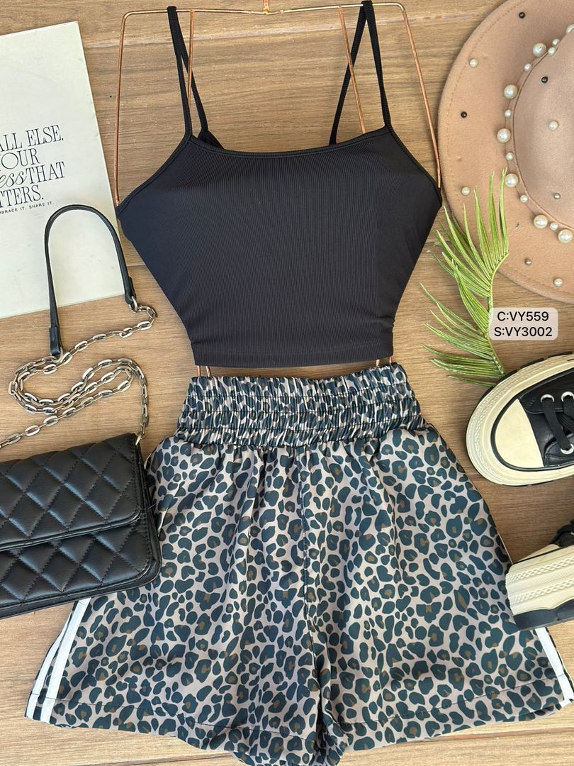 PANTALONETA ANIMAL PRINT SESGOS LATERALES VY3002