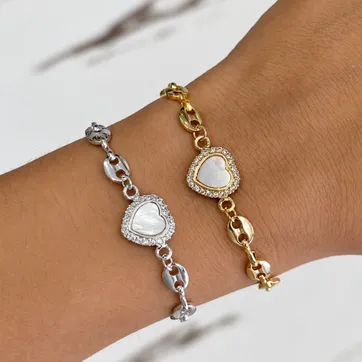 Imagen del producto Pulsera corazón nacar