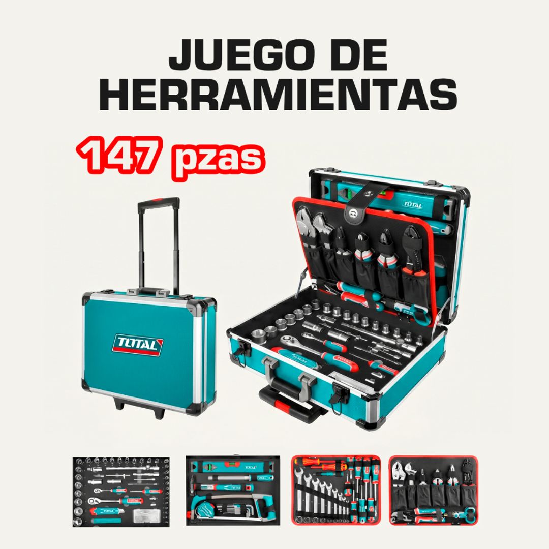 JUEGO DE HERRAMIENTAS 147 PIEZAS  MALETA