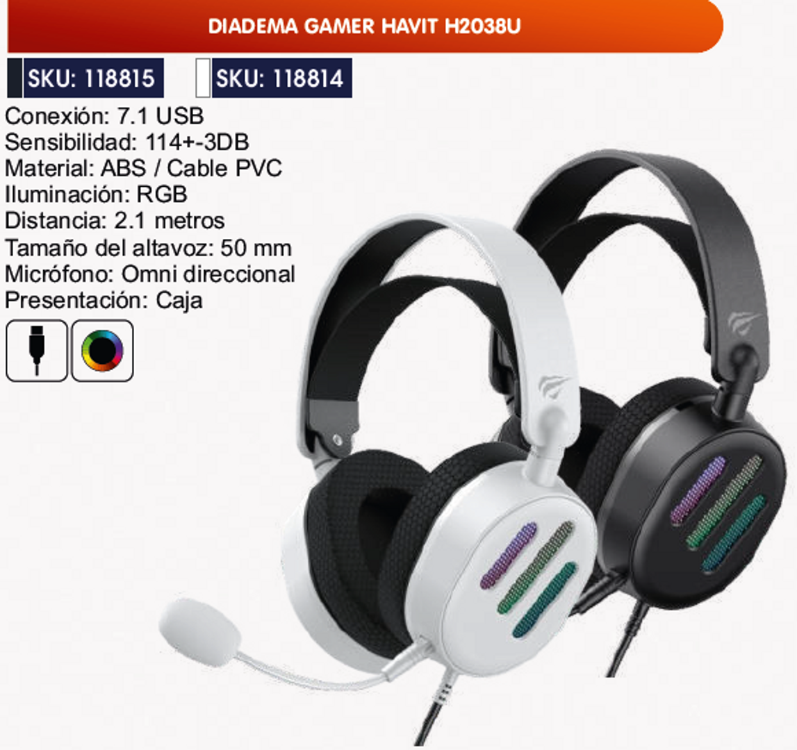 DIADEMA GAMER HAVIT H2038U