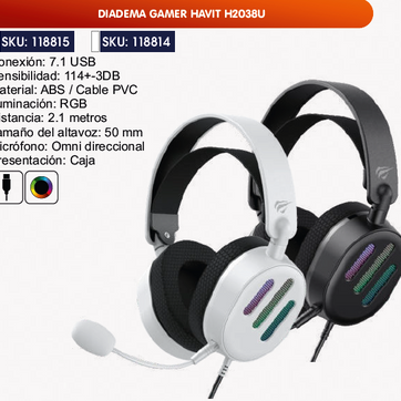 Imagen del producto DIADEMA GAMER HAVIT H2038U