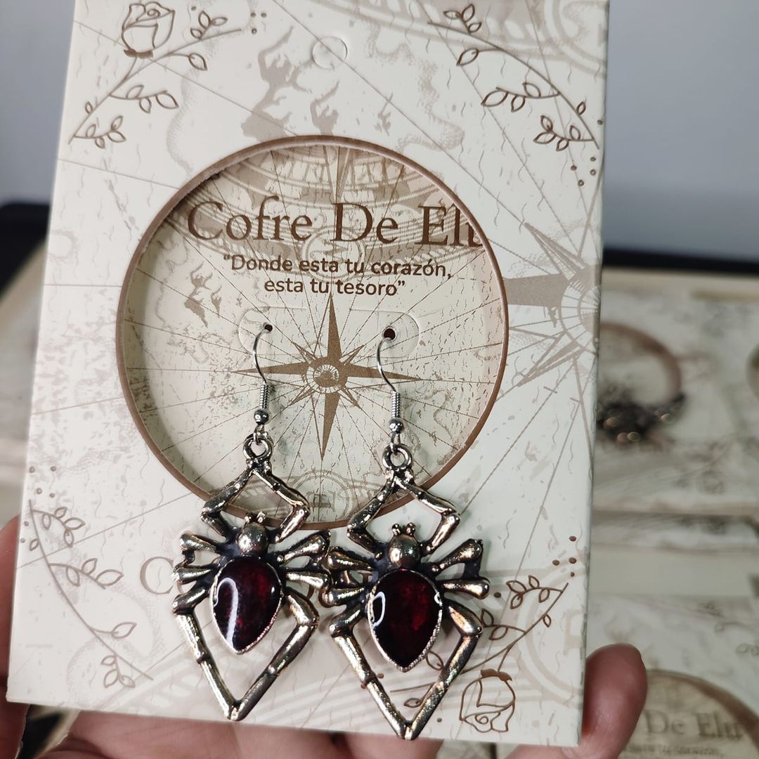 ARETES ARAÑA ROJA