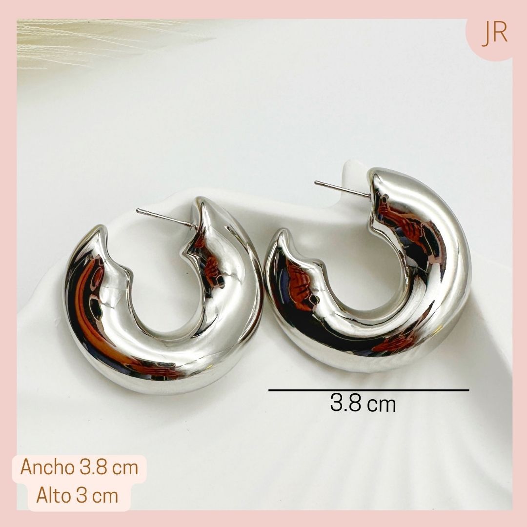 Candongas Rodio Plateadas Maxi