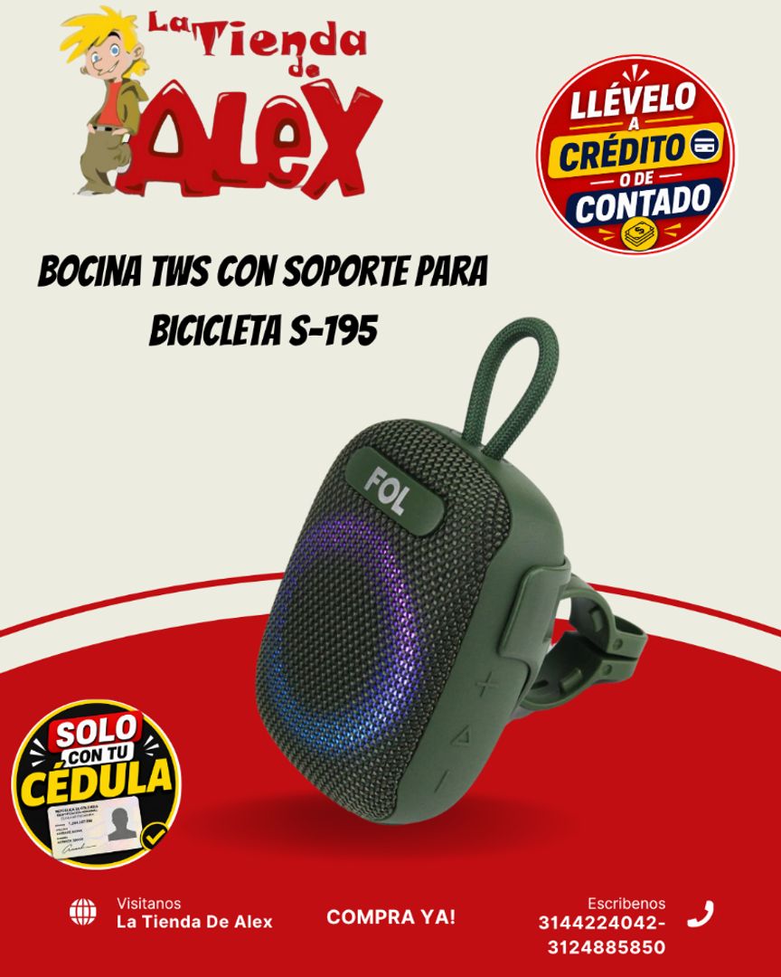 Bocina TWS con Soporte para Bicicleta S-195