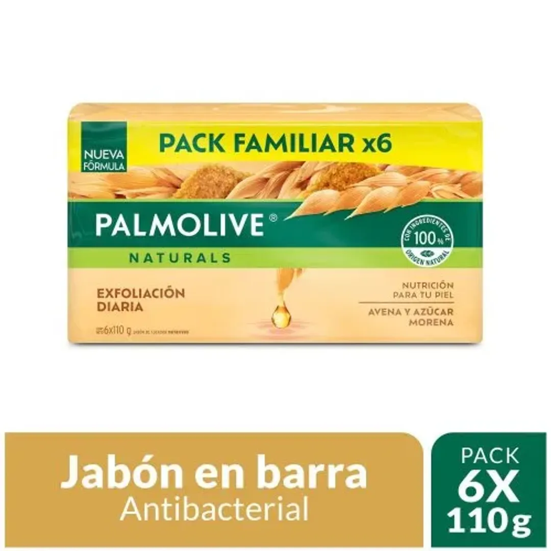 JABON PALMOLIVE AVENA Y AZÚCAR X 110 GR PAQ X 6 UND