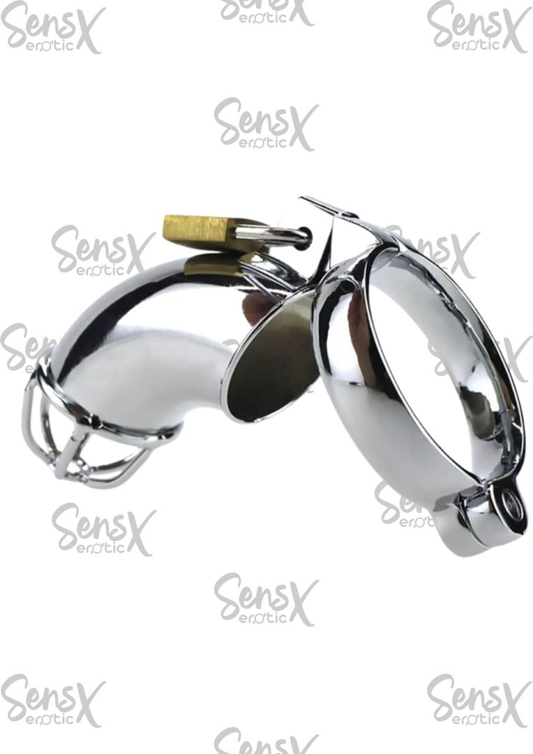 Rouge Cuir - Jaula de castidad hombre con anillo de gallo Lancelot