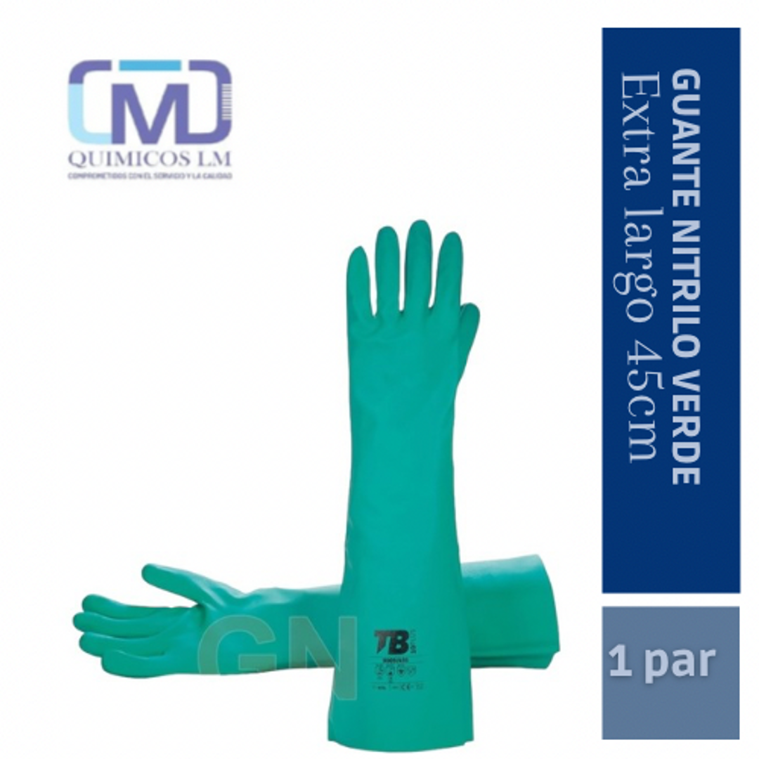 GUANTE NITRILO VERDE LARGO 
