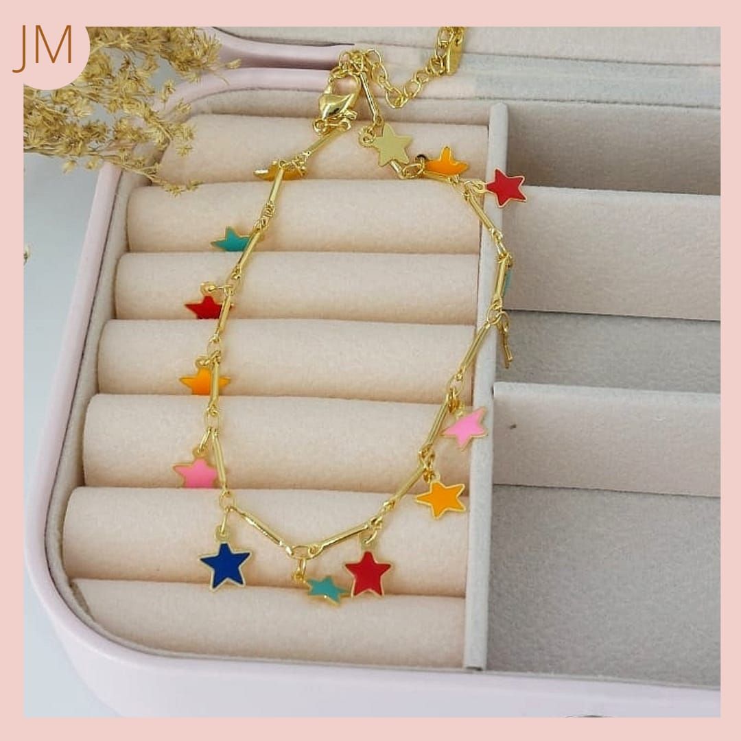 Tobillera Estrellas tricolor 