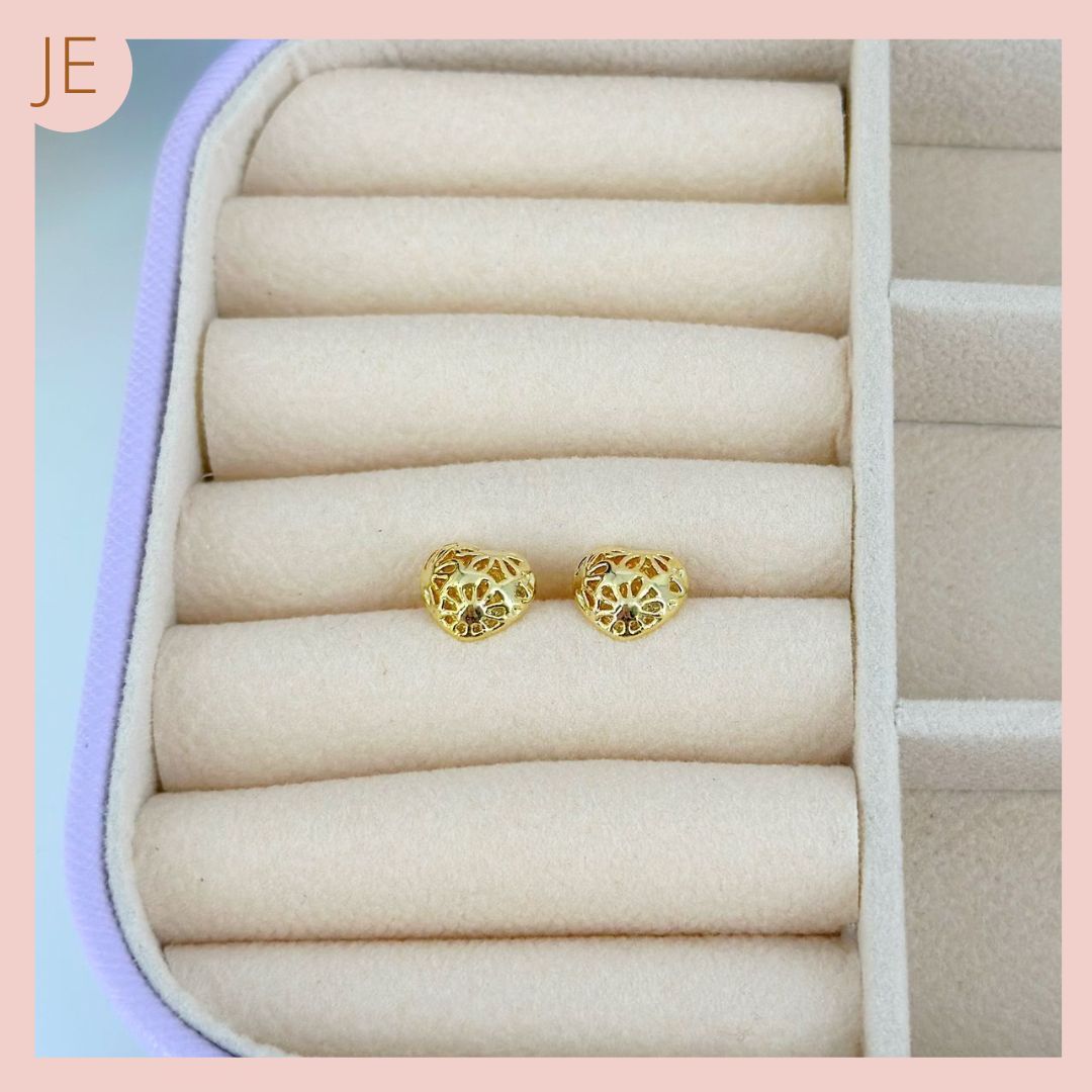 TOPITOS CORAZÓN RODIO DORADO