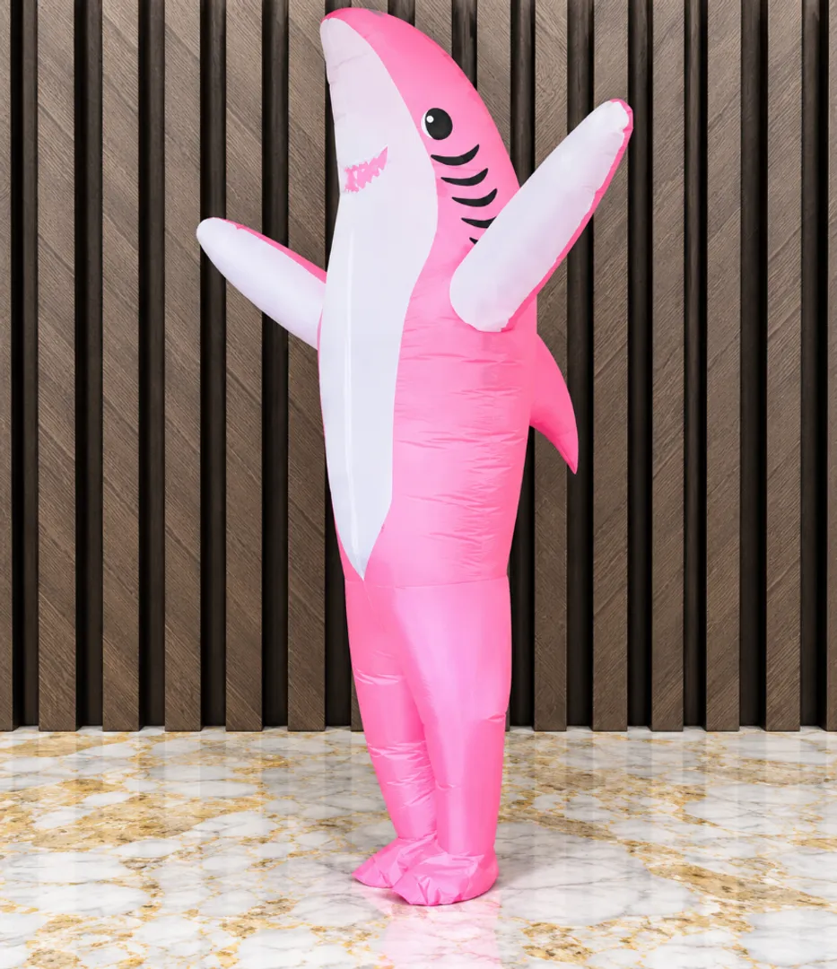 DISFRAZ INFLABLE TIBURÓN ROSADO