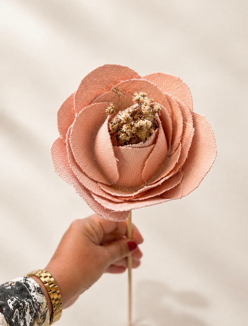 Rosa tela mediana 