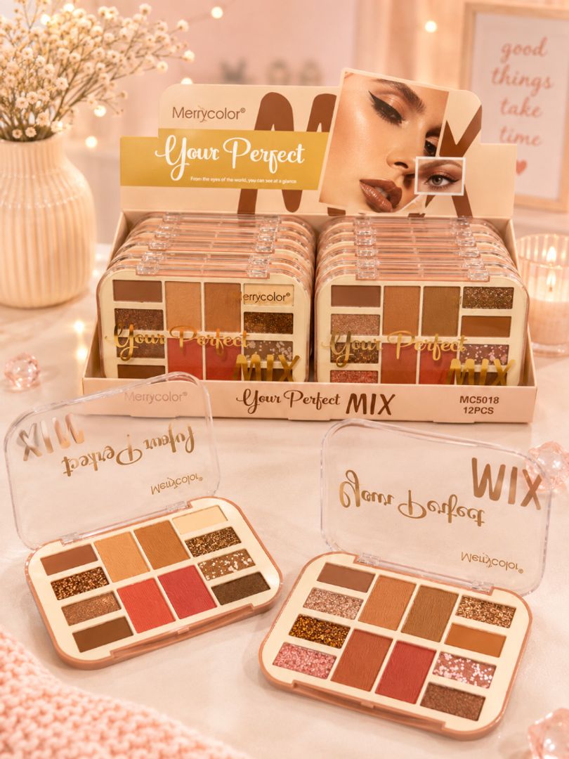 Paleta de sombras tonos tierra 