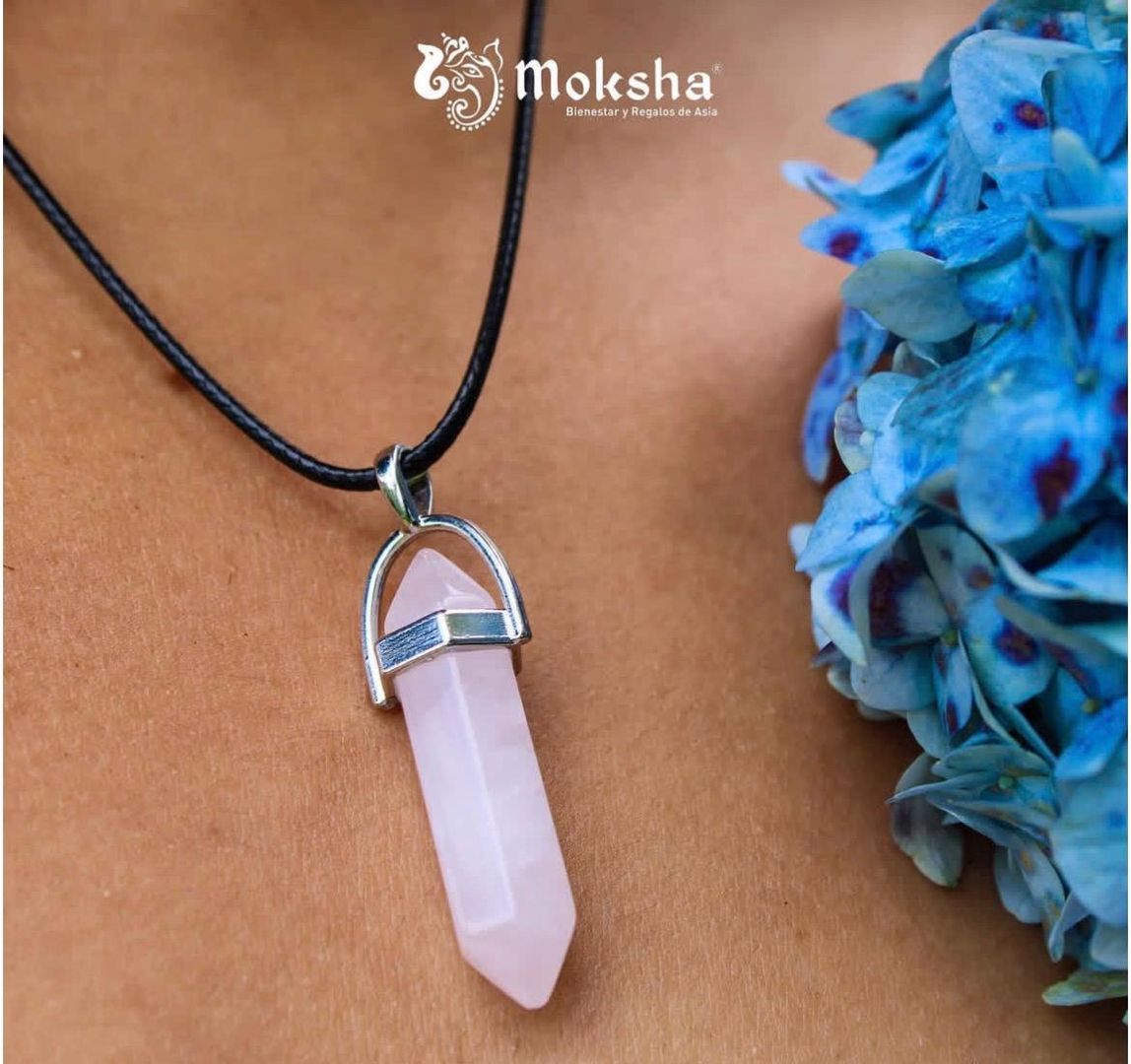 Cuero con Cristal Rosa