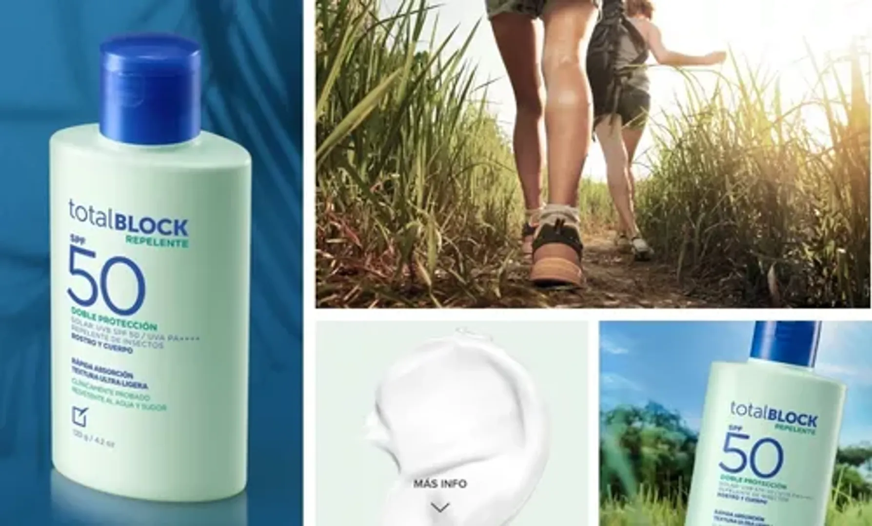 BLOQUEADOR TOTAL BLOCK SPF 50 REPELENTE 120g