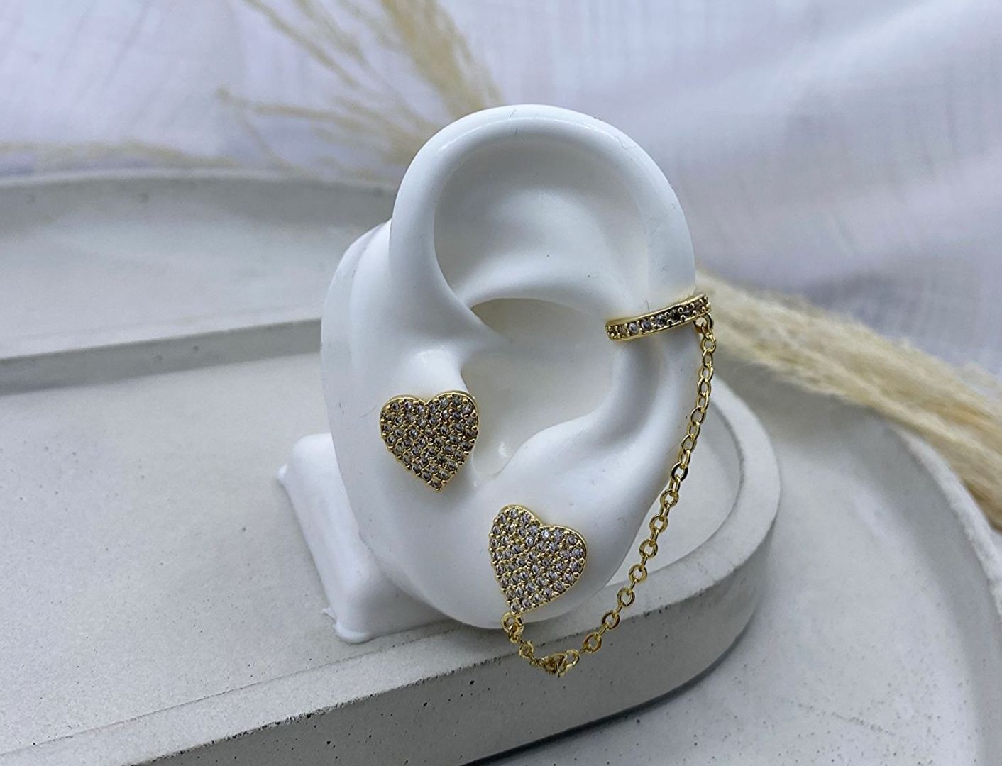 Unitario de corazón, dorado, covergold 