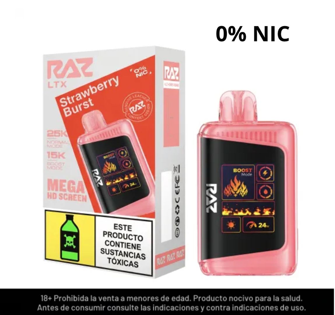 Raz Strawberry Burst Sin Nicotina 25.000 Puffs
