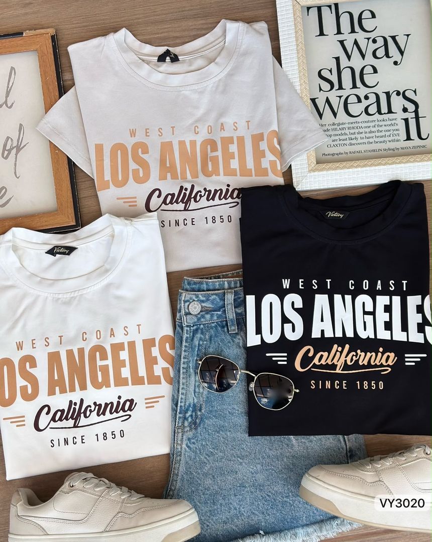 CAMISETA FRIA REGULAR ESTAMPADA LOS ANGELES CALIFORNIA VY3020