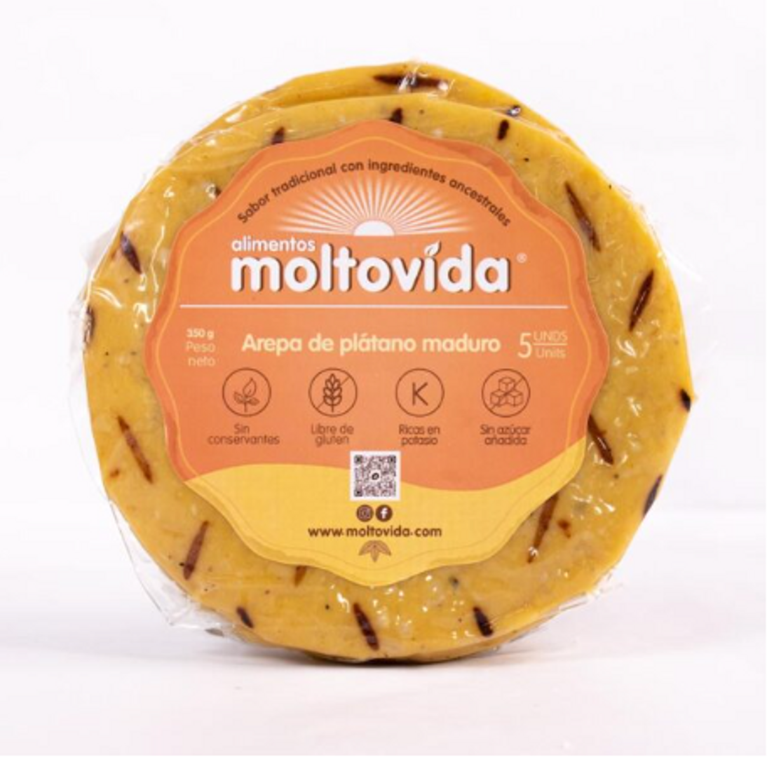 AREPA DE PLATANO MADURO X 5 UND MOLTOVIDA