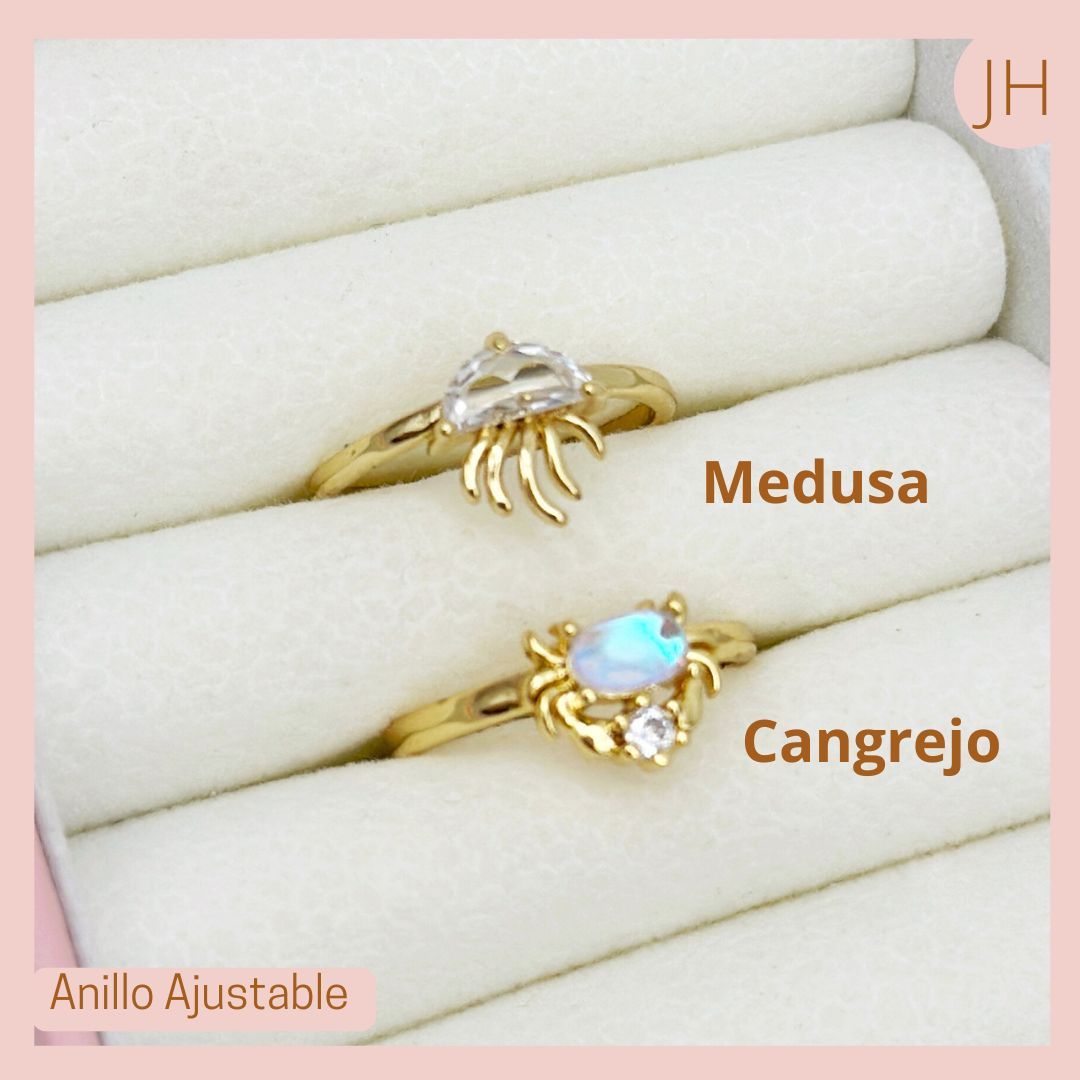 Anillo Animalito Medusa o Cangrejo 