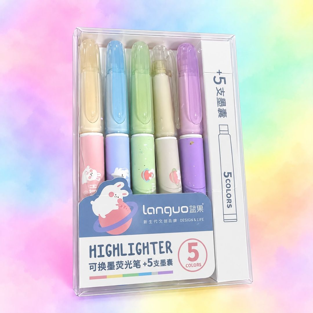Resaltadores Tipo Pluma X 5