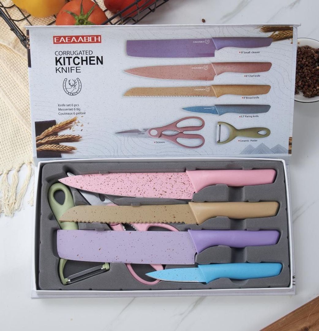 SET CUCHILLO COLORES X6 